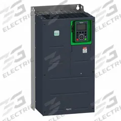 SCHNEIDER Variable Frequency Drive: In Phase Three, Out Phase Three, 125 hp, IP21, No Bypass (MPN ATV930D90Y6). Key specifications — Style: Compact; Color: Black/Green; Output Phase: Three.