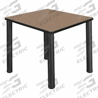 KEE Cafe/Breakroom Table: Laminate, Oak, 29 in Overall Ht - Max, 30 in Overall Wd - Cafe & Breakroom Tables
