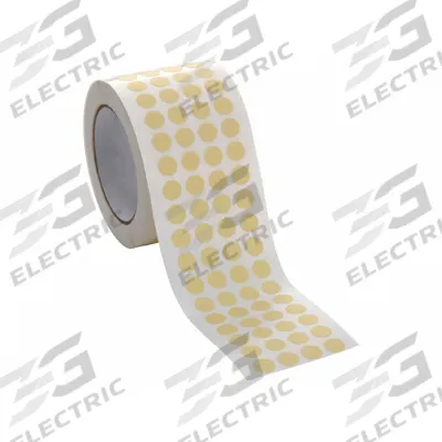 CAPLUGS Paper Tape Discs: EZ SH, Off-White, Disc, 3/16 in Pre-Cut Dia, Acrylic - High-Temperature Masking Tape Discs