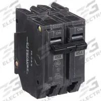 GE Miniature Circuit Breaker: THQL, 45 A, 120/240V AC, Single Phase, 10kA at 120/240V AC, Std (MPN THQL2145). Key specifications — Amps: 45 A; AC Voltage Rating: 120/240V AC; Phase: Single; Max. AIR Rating: 10kA at 120/240V AC; For Use With: Power Mark Gold Load Centers and AQ Lighting Panels.