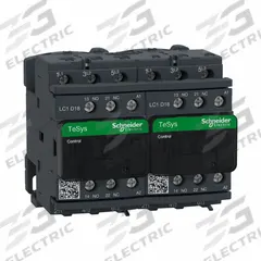 SCHNEIDER Magnetic Contactor: Reversing, 3 Poles, 3NO Contacts, 18 A, 48V AC Coil (MPN LC2D18E7). Key specifications — Brand: SCHNEIDER; Integrated Surge Suppression: No; Nominal Coil Voltage @ 60Hz: 48V AC.