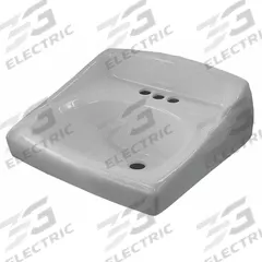 SLOAN Bathroom Sink: SS-3003, White, Ceramic, 20 3/4 in Overall Lg, 18 1/4 in Overall Wd, Centerset (MPN SS-3003-A). Key specifications — Series: SS-3003; Includes: Mounting Hardware; Color: White; Brand: SLOAN; Sink Type: Bathroom; Material: Ceramic; Sink Material: Ceramic.