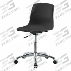 BLUE RIDGE ERGONOMICS Shell Chair: Black, Plastic Material, 17 in Back Ht, 16 in Seat Wd (MPN SDHCH-CR-NBCC-BLK). Key specifications — attr982877: Chrome; attr982865: Black; attr982870: BLUE RIDGE ERGONOMICS; attr982901: Black.