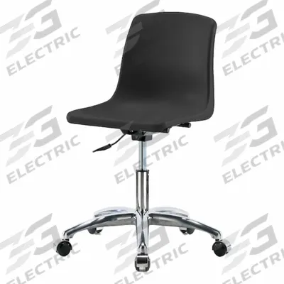 BLUE RIDGE ERGONOMICS Shell Chair: Black, Plastic Material, 17 in Back Ht - Armless Office Chairs