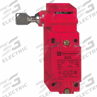 TELEMECANIQUE SENSORS Safety Interlock Switch: XCSC Series, 1NO/2NC - Key-Actuated Safety-Interlock Switches