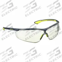 HEXARMOR Safety Glasses: Clear/Gray Lens, Half-Frame, Anti-Fog/Hard Coat/Photochromic/TruShield® (MPN 11-15005-08). Key specifications — Brand: HEXARMOR; Frame Color: Charcoal/High-Visibility Yellow; Lens Color: Clear/Gray; Lens Properties: Anti-Fog / Scratch-Resistant / Photochromic.