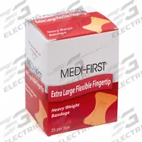 APPROVED VENDOR Adhesive Bandage: Fingertip Bandages, 1 3/4 in Wd, 3 in Lg, Not Metal Detectable (MPN 61773). Key specifications — Product Type: Fingertip Bandages; Unitized: Unitized; Water Resistance: Waterproof; Brand: APPROVED VENDOR; Latex Content: Latex Free; Metal Detectable: Not Metal Detectable; Package Type: Box; Manufacturer Part Number: 61773.