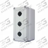 HOFFMAN Push Button Enclosure: 30mm, 3 Holes, Non-Metallic, NEMA 4X (MPN VM933-PBS3). Key specifications — attr211299: HOFFMAN; attr1043605: Washdown-Corrosion-Resistant.