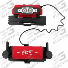 MILWAUKEE Headlamp: Rechargeable, 400 lm Max. Brightness, 16 hr Max Run Time, 5 Light Outputs, Red (MPN 2018R). Key specifications — attr1391544: USB Type-C Cord; attr1391546: MILWAUKEE; attr1440309: Includes 4V.