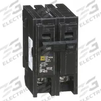 SQUARE D Miniature Circuit Breaker: 100 A, 120/240V AC, Single Phase, 10kA at 120/240V AC, 2 Poles (MPN HOM2100). Key specifications — Phase: Single; Amps: 100 A; AC Voltage Rating: 120/240V AC; Max. AIR Rating: 10kA at 120/240V AC; For Use With: Homeline Load Center; Brand: SQUARE D.