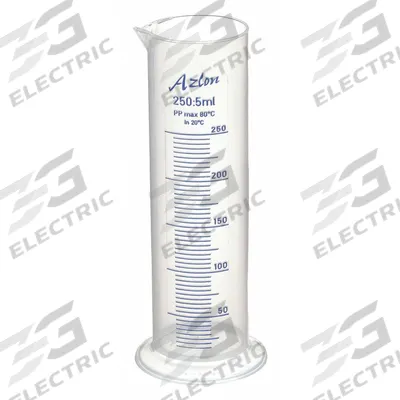 APPROVED VENDOR Graduated Cylinder: Polypropylene, 250 mL, 8.5 fl oz, To Contain (TC) - Plastic Graduated Cylinders