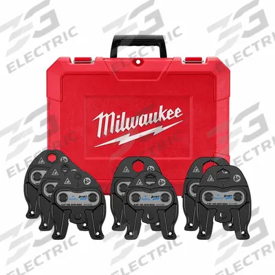 MILWAUKEE Press Jaw Kit: 1/4 to 1 1/8 in Pipe, Forged Steel, Compact Tool Types - Jaw & Ring Sets for Compact Press Tools