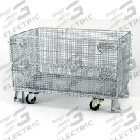NASHVILLE WIRE Collapsible Bulk Container: 5 cu ft, 20 in x 32 in x 21 in, Lid Not Included, Silver (MPN JR5C). Key specifications — Brand: NASHVILLE WIRE; Stackable: Stacking Capable; Shape: Rectangular; Runner Location: None; Fork Entry: 4-Way Entry; Container Wall Type: Vented; Mobility: Mobile; Collapsible: Collapsible.