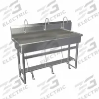 SANI-LAV Wash Station: 45 in Overall Ht, 57 in Bowl Lg, 8 in Bowl Dp, 0.5 gpm Flow Rate, 16 ga (MPN 56F1-0.5). Key specifications — Includes Side Splash: Side Splash Not Included; Brand: SANI-LAV.