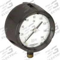 ASHCROFT Process Pressure Gauge: 0 psi to 160 psi, White, 4 1/2 in Dial, 1/2 in NPT Male, Bottom (MPN 451279AS04L160#). Key specifications — Brand: ASHCROFT; Pointer Color: Black; Accuracy: ±0.5%; Dial Color: White; Gauge Wetted Parts: Brass / Bronze; Case Material: Phenolic; Vibration Resistance Properties: None; Pressure Range: 0 psi to 160 psi.