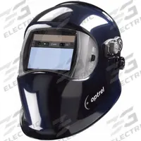 OPTREL Welding Helmet,Auto Darkening,4/5-13,Blu: Auto-Darkening, 3 Arc Sensors, Blue, W4 to W13 (MPN 1006.502). Key specifications — Color: Blue; Suspension Adjustment Type: Ratchet; Series: e684; Viewing Area: 3.94 in x 1.97 in; Brand: OPTREL; Grind Mode: Yes; Helmet Material: Polyamide; Helmet Type_Original: Auto-Darkening.