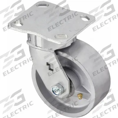 APPROVED VENDOR Plate Caster: Corrosion-Resistant, Swivel, Iron, 5 in Wheel Dia, 2 in Wheel Wd - Medium-Duty General-Purpose Kingpinless Plate Casters