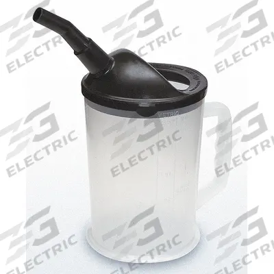 FUNNEL KING Measuring Container: 87 fl oz Fluid Capacity, Angled, 4 in Spout Lg - Oil Measuring Containers