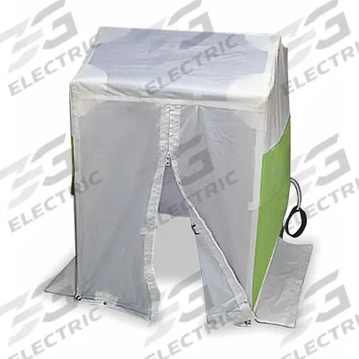 ALLEGRO Manhole Utility Shelter: 6 ft x 6 ft x 6 1/2 ft, High-Visibility Green/White - Manhole Shelters