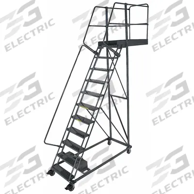 BALLYMORE Rolling Cantilever Ladder: 9.2 ft Platform Ht, Unassembled, Locking Casters - Unsupported Cantilever Ladders