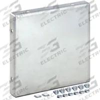 HOFFMAN Wireway Closure Plate: 12 in Wd, 12 in Ht, 14 ga Gauge, 1, Without Knockouts, Steel (MPN F1212GCPNKGV). Key specifications — Brand: HOFFMAN; Finish: Galvanized; With/Without Knockouts - Broad: No.