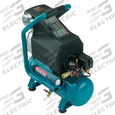 MAKITA Portable Air Compressor: Oil Lubricated, 2.6 gal, Hot Dog, 2 hp, 3.3 cfm @ 90 psi - Hand Carry Portable Electric Air Compressors