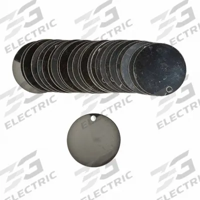 BRADY Blank Tags: Stainless Steel, 1 1/2 in Dia, Silver, 0.024 in Thick, Round - General Purpose Blank Valve Tags