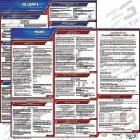 JJ KELLER Labor Law Poster: HI, English, Plastic, 30 in x 24 in, Federal and State Labor Law (MPN 100-HI-1). Key specifications — State/Province: HI; Language: English.