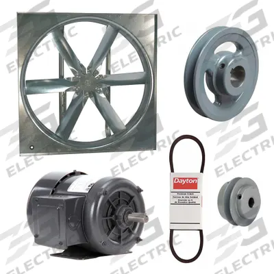 Dayton Supply Fan w/Drive Package: Belt Drive, 24 in Blade, Totally Enclosed, 7,069 cfm - Belt-Drive Panel Supply Fans with Drive Package
