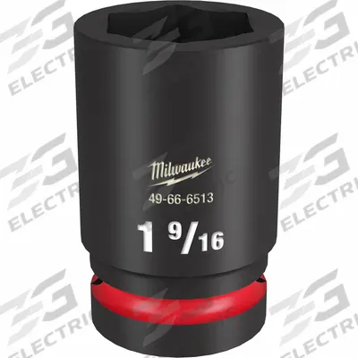 MILWAUKEE Deep Impact Socket: 1 in Drive Size, SAE, 1 9/16 in Socket Size, 6-Point - 1" Drive Impact Sockets