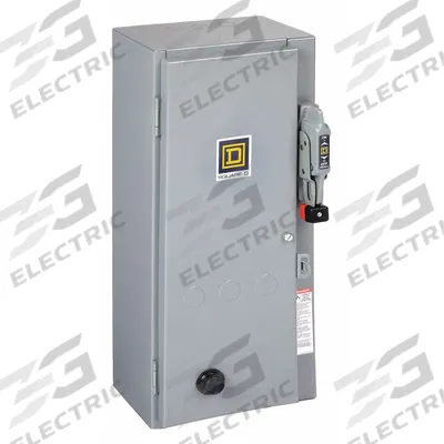 SQUARE D NEMA Combination Starter: Fusible Disconnect, 3 Poles, NEMA Size 1 - Fusible Starters with Thermal Overloads