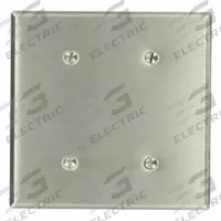 LEVITON Wall Plate: Blank, 2 Gang, Std Size (MPN 84034-40). Key specifications — Brand: LEVITON; Material: Stainless Steel.