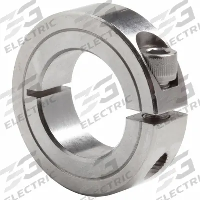 CLIMAX METAL PRODUCTS Shaft Collar: 1-Piece, Inch, Round, Clamp-On, 3/8 in Bore Dia - Stainless Steel Shaft Collars