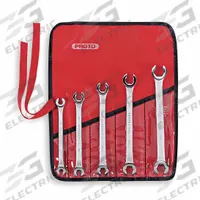 PROTO Flare Nut Wrench Set: Alloy Steel, Satin, 5 Tools, 7mm to 17 mm Range of Head Sizes (MPN J3700M). Key specifications — attr309703: Satin; attr309694: No; attr309702: Alloy Steel; attr324936: PROTO.