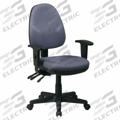 OFFICE STAR Office Chair: Ht/Left/Right Slide, Gray, Fabric Material, 18 1/2 in Back Ht - Adjustable-Arm Office Chairs