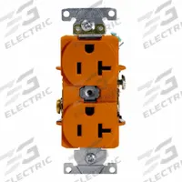 LEVITON Duplex Receptacle Outlet: Duplex, 5-20, Orange, 125V AC, 20 A, 2 Pole / 3 Wire (MPN 5362-SO)