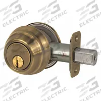 MASTER LOCK Deadbolt Lock: Cylindrical, 1 3/8 in Door Thick - Max, Brass (MPN DSH0605KA4). Key specifications — ADA Compliant: No; Brand: MASTER LOCK; Finish: Bright Brass, Clear Coated; Keyway Type: KW1; Ligature Resistance: Not Ligature-Resistant.