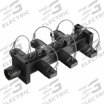 HUBBELL Distribution Block: 6 Female, 1 Male Connections, Black, 600V AC/600V DC - Single-Pole Distribution Blocks