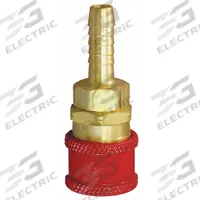 HANSEN Quick Coupler Body: Hose Barb, 1/4" (MPN RD706). Key specifications — Manufacturer Part Number: RD706; Hose Connection Gender: Male; Hose Connection Size: 1/4 in; Hose Connection Type: Hose Barb; Locking Type: Sleeve; Brand: HANSEN; Color Code: Red.
