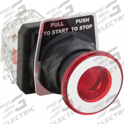 Dayton Mushroom Head Push Button: Non-Illuminated, Mushroom Head Profile, Non-Metallic - Mushroom-Head Push Buttons