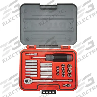 PROTO Socket Set: 1/4 in Drive, 25 Piece, SAE - SAE Socket Sets with Drive Tools
