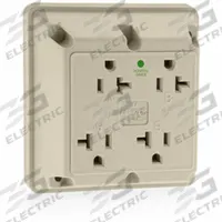 LEVITON Receptacle: Quad, 5-20, Ivory, 125V AC, 20 A, 2 Pole / 3 Wire (MPN 21254-HI)