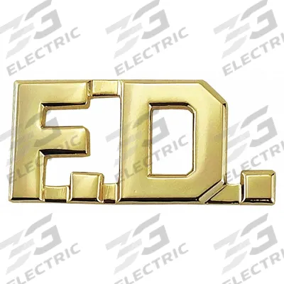 HEROS PRIDE Metal Rank Insignia: F.D., 1/2 in, Gold, Metal, Clutch Pin, Rank Insignia - Metallic Insignia