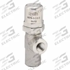 PARKER Pressure Control Valve: 10 gpm, 90 psi Max Set, Stainless Steel, 1/2 in NPT (MPN 647B-3-1/2-2). Key specifications — Brand: PARKER.