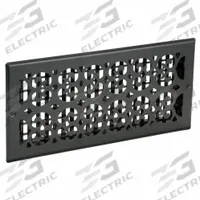 Sidewall/Ceiling Register: Wall, 15 1/2 in H, 7 1/2 in W, Decorative, Textured, Black, Steel Grille (MPN ST614-W). Key specifications — Adjustable Blades: No; Brand: DECOR GRATES; Airflow Directions: One-Way; Grille Color: Black.