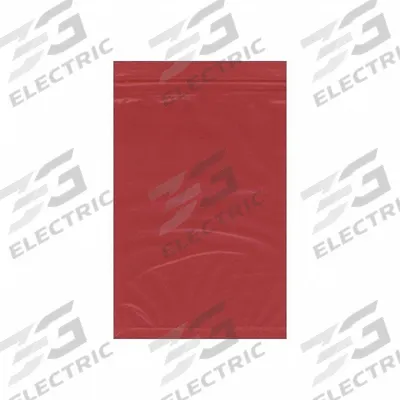 APPROVED VENDOR Packaging Bag: Red, 2 mil Thick, 9 in Wd, 12 in Lg, Hang Hole Not Included - Color-Coding Reclosable Poly Bags