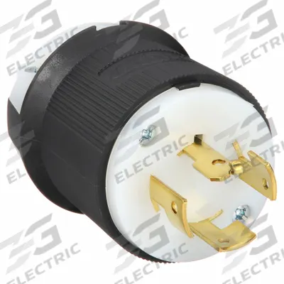 HUBBELL Locking Plug: Non-NEMA, Black/White, 120/208V AC, 20 A, 4 Pole - General Purpose Plugs