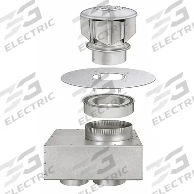 Dayton Combustion Air Inlet Vent Kit: Compatible with Unit Heaters, 5 in Vent Dia - Venting for Gas Wall & Ceiling Heaters