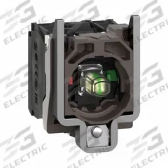 SCHNEIDER ELECTRIC Lamp Module and Contact Block: 22 mm Panel Mounting Size, 1NO/1NC, White, LED (MPN ZB4BW0B15). Key specifications — Brand: SCHNEIDER; Compatible with Series: XB4; Includes Bulb: Bulb Included; Lamp Module Voltage: 24V AC/DC.