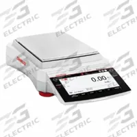 OHAUS Lab Scale: 6,200 g Capacity, 0.01 g Readability, ct/dwt/g/gr/kg/lb/oz/ozt, 0.02 g Linearity (MPN EXR6202N). Key specifications — Brand: OHAUS; Display Type: TFT Touchscreen.